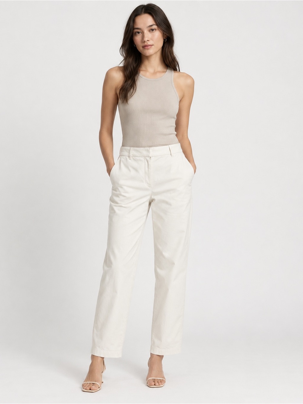 Aritzia Wilfred Attend Pants Size 10 Light Birch White Straight Leg NWT W/ Flaw
